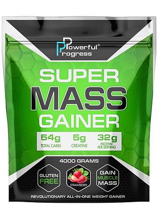 Гейнер powerful progress super mass gainer 4 кг forest fruit | для набора массы
