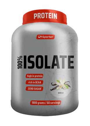 Ізолят протеїну sporter 100% isolate 1,8 кг ваніль