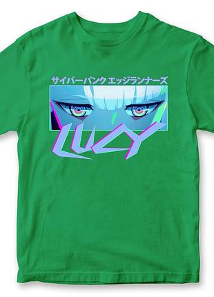 Футболка унисекс аниме "cyberpunk lucy" киберпанк 2 зеленый, высокое качество, xl