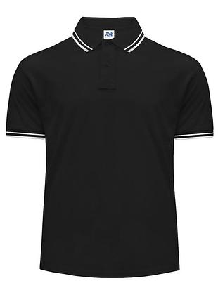 Стильная мужская тенниска поло jhk man regular contrast polo черная, xxl