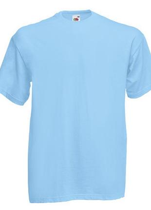 Футболки однотонные унисекс fruit of the loom голубой, m