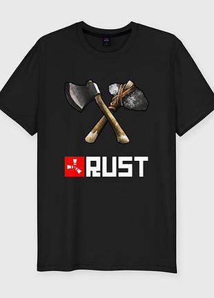 Футболка с принтом "rust" раст 4 черный, премиум, l