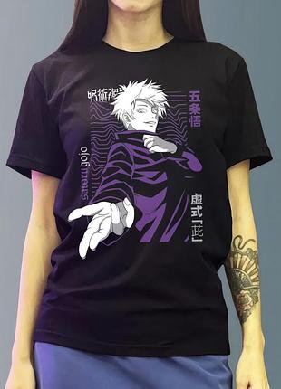 Футболка женская аниме "jujutsu kaisen" магическая битва 10 черный, стандарт, xl
