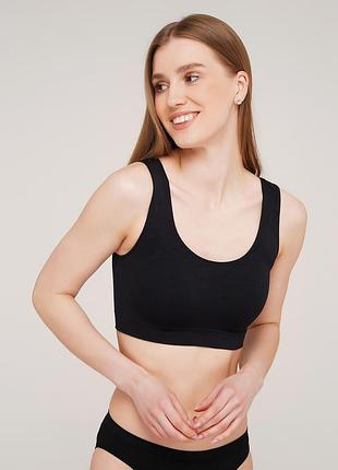 Безшовный топ на широких бретелях giulia tank top (чорний) 1009647 s/m