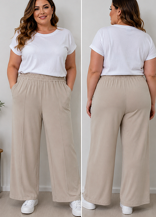 Трикотажные брюки-кюлоты plus size