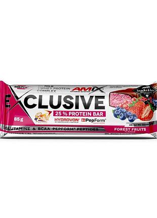 Протеиновый батончик amix exclusive protein bar 25% 85 г forest fruits | полезный перекус