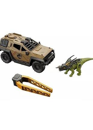 Jurassic world набор эйниозавр и грузовик hrx52 einiosaurus dinosaur mission mayhem destruction