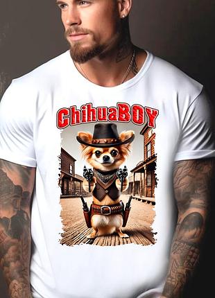 Футболка мужская с принтом "чихуабой - chihuaboy"
