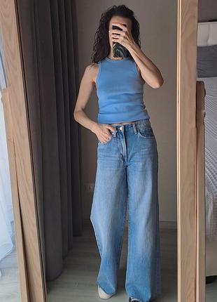 Джинсы wide leg zara зара, размер 32, можно 34