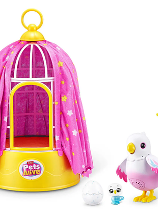 Zuru интерактивная птичка в клетке 9561 pets robo alive polly magic bird