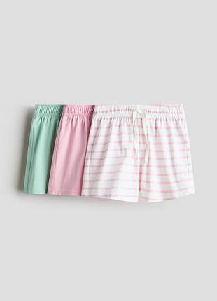 Набор летних трикотажных шортов h&amp;m (3 шт.) | детские шорты для девочки