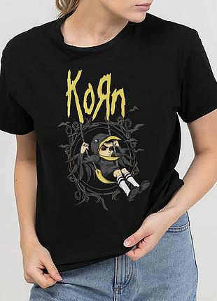 Футболка женская с принтом rock band "korn" 6 стандарт, m