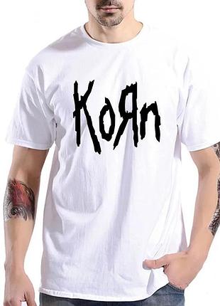 Футболка с принтом rock band "korn" 1 белый, премиум, m