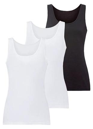 Комплект женских маек из 3 штук, размер l/xl, цвет белый, черный