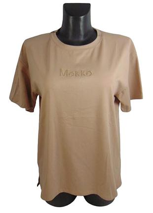 Женская футболка metmarch one size бежевая 24501