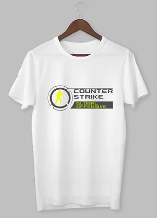 Футболка "cs go" counter strike (контр страйк) 2 білий, стандарт, 3xl