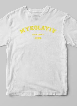 Футболка с принтом "николаев" белый