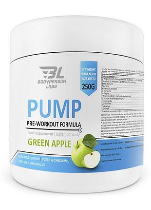 Предтренировочный комплекс bodyperson labs pump pre-workout 250 г зеленое яблоко