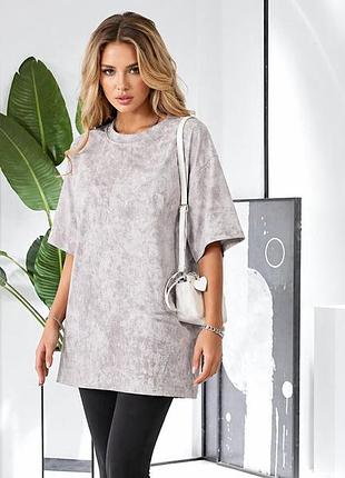 Футболка женская leliss oversize свободного кроя с приспущенным плечом хлопковая
