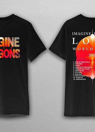 Футболка унисекс с принтом "imagine dragons" 1 черный, высокое качество, xs