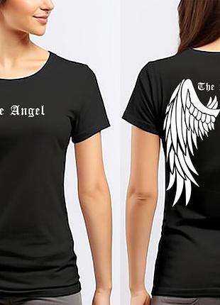 Футболка стильная с принтом dark angel / the angel чёрный