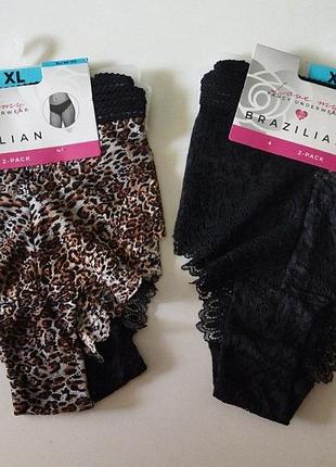 Трусики бразіліани мереживні комплект 4шт. fancy underwear xl