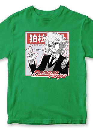 Футболка аниме "danganronpa" nagito komaeda (данганронпа) 2 зеленый, хлопок, xl