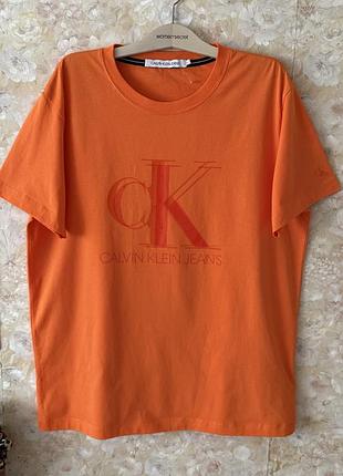 Брендовая футболка котон calvin klein унисекс