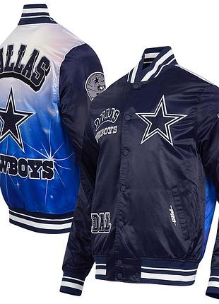 Men's pro standard navy dallas cowboys sublimated satin full-snap jacket xxl