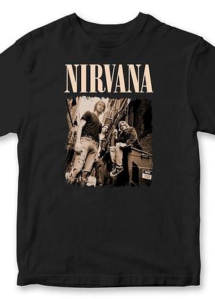 Футболка унісекс "nirvana" нірвана 2 чорний, преміум, xs