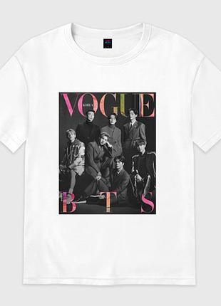 Футболка з принтом "bts" 2 білий, висока якість, xl