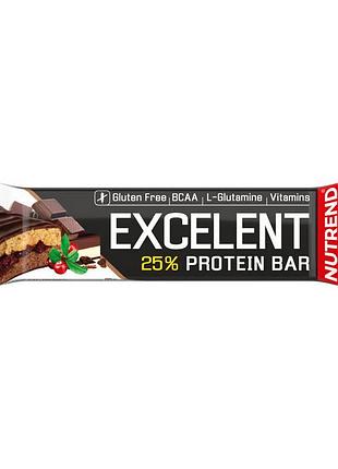 Протеїновий батончик nutrend excelent protein bar 85 г chocolate nougat cranberry | корисний перекус