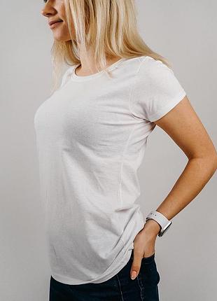 Футболка женская однотонная хлопковая белого цвета 2xl