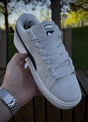 Кроссовки puma suede xl, светлые (замша)