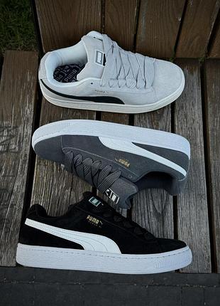 Кроссовки puma suede xl, темно серые (замша)