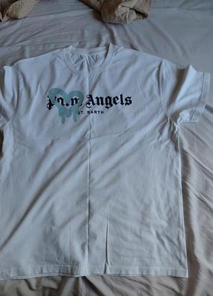 Футболка белая palm angels, оверсайз, 3xl