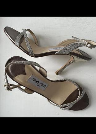 Босоніжки шкіряні блискучі jimmy choo