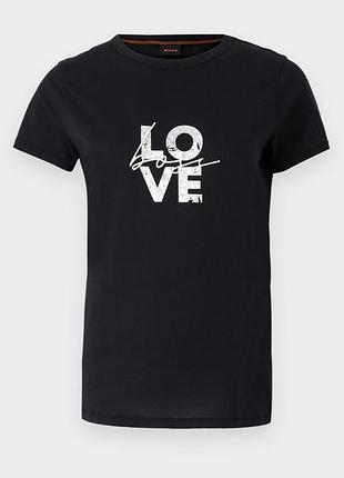 Футболка женская boss women's t-shirt with love print 6030bl s