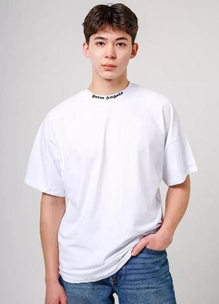 Футболка мужская palm angels logo print t-shirt oversize paw-5011wt s