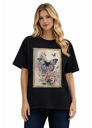 Футболка женская miu miu butterfly mm-11100-ovrbl l