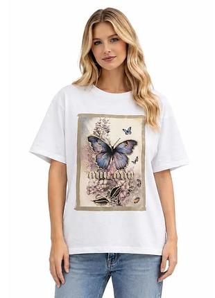 Футболка женская miu miu butterfly mm-11100-ovrwt m