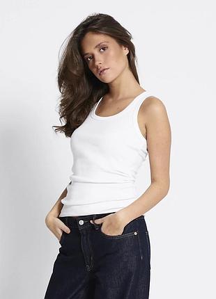 Майка женская lager 157 basic ribbed tank top johanna 10093 white xs