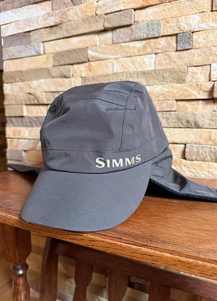 Кепка чоловіча утеплена для риболовлі simms чорна розмір регулюється