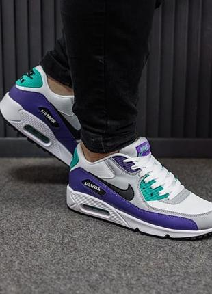 Мужские кроссовки nike air max 90 white purple / smb+ 🔗