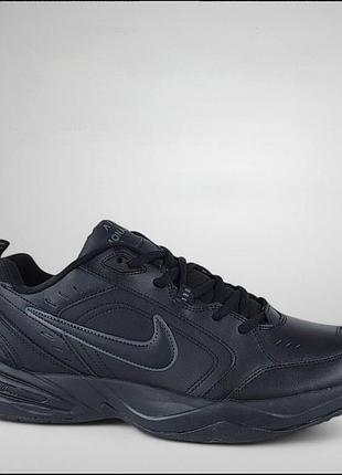 Кроссовки nike air monarch total black мужские больших размеров найк монарх черные