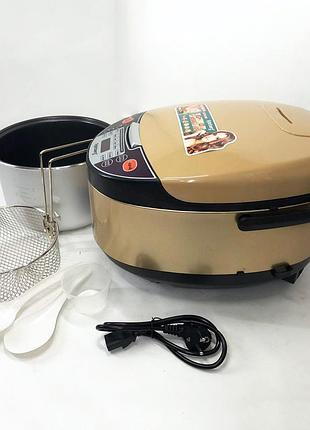 Мультиварка rainberg rb-6207 з фритюрницею, 12 програм, скороварка пароварка мультиварка. fs-746 колір бежевий