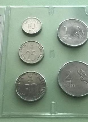 Набор монет индия блистер запайка пластик набор индия из серии - das geld der welt