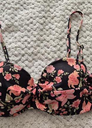 Купальник бандо верх в квіти h&m 75b