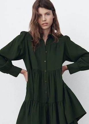 Натуральна зелена сукня zara
