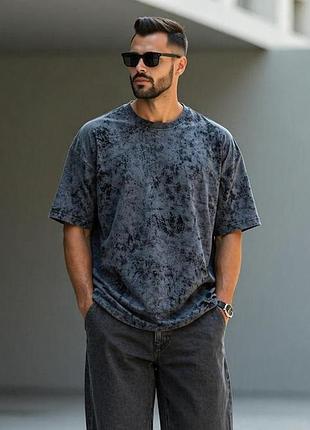 Футболка мужская leliss oversize свободного кроя с приспущенным плечом хлопковая